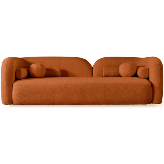 Bodrum Curved Sofa (Burnt Orange Boucle)