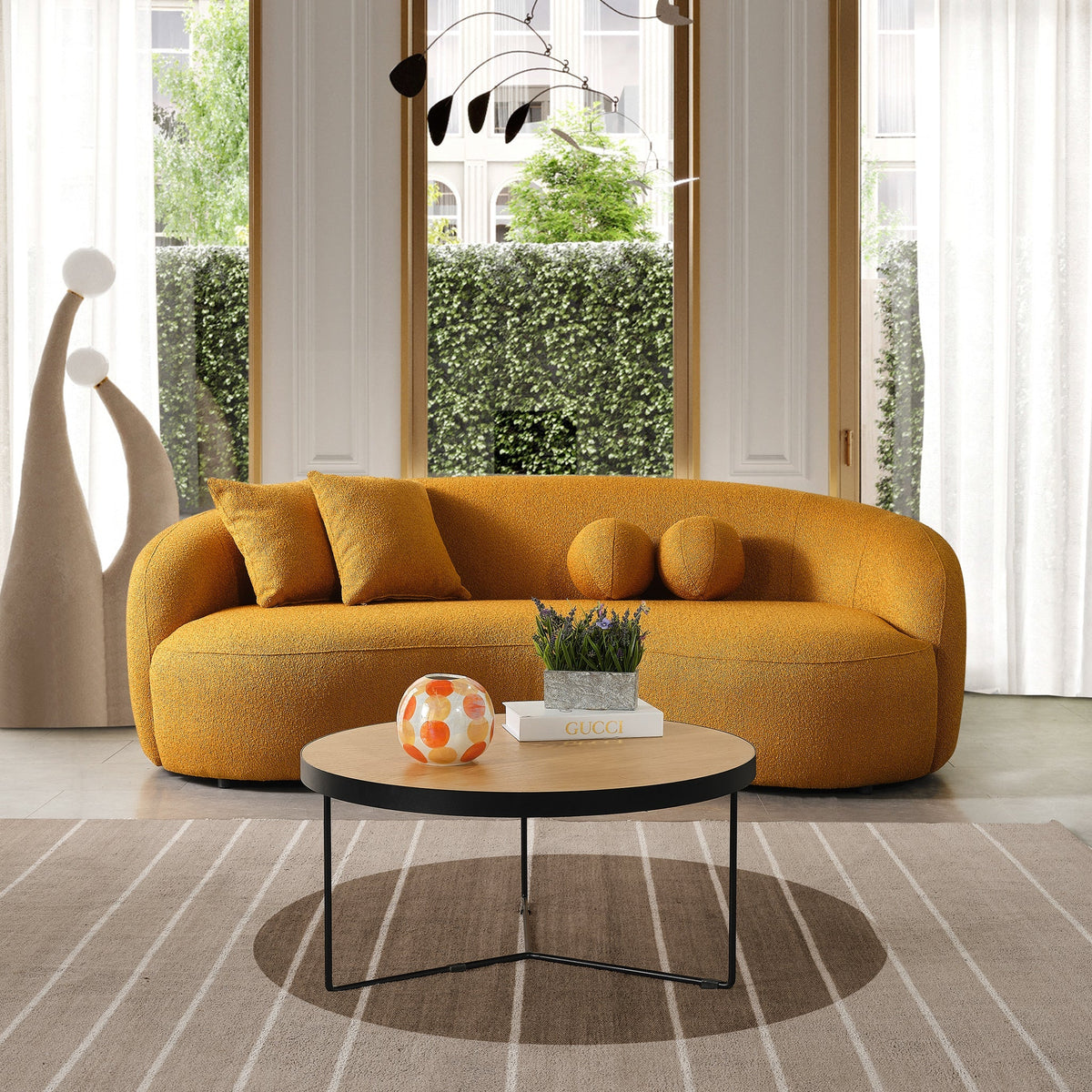 Blair Curvy Gold Boucle Couch