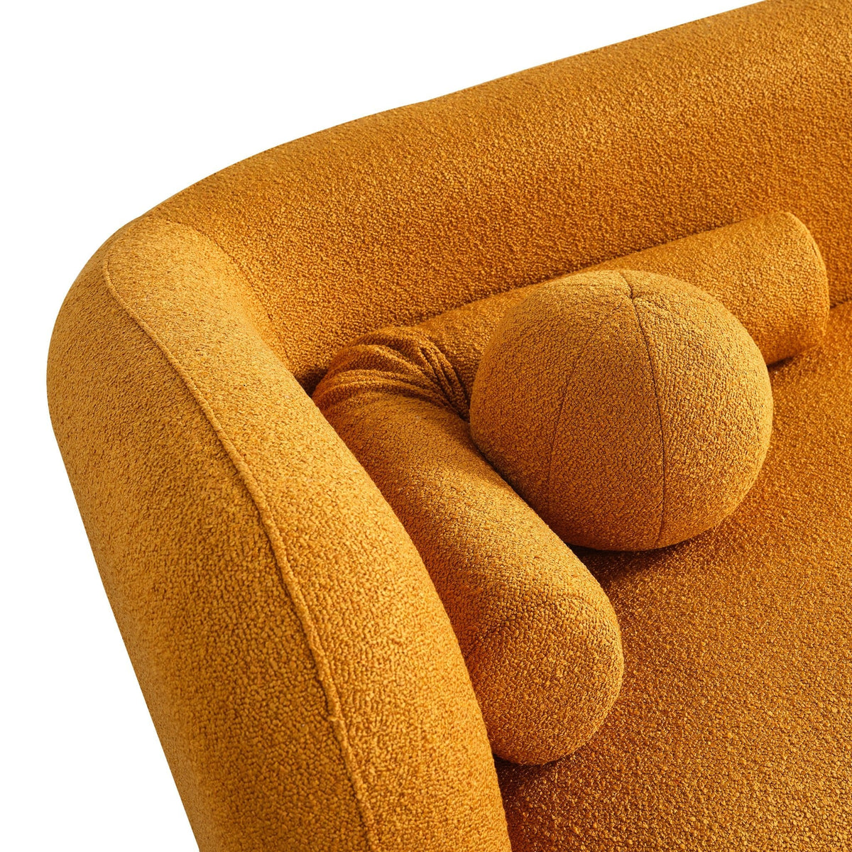 Bodrum Dark Yellow Curved Boucle Sofa