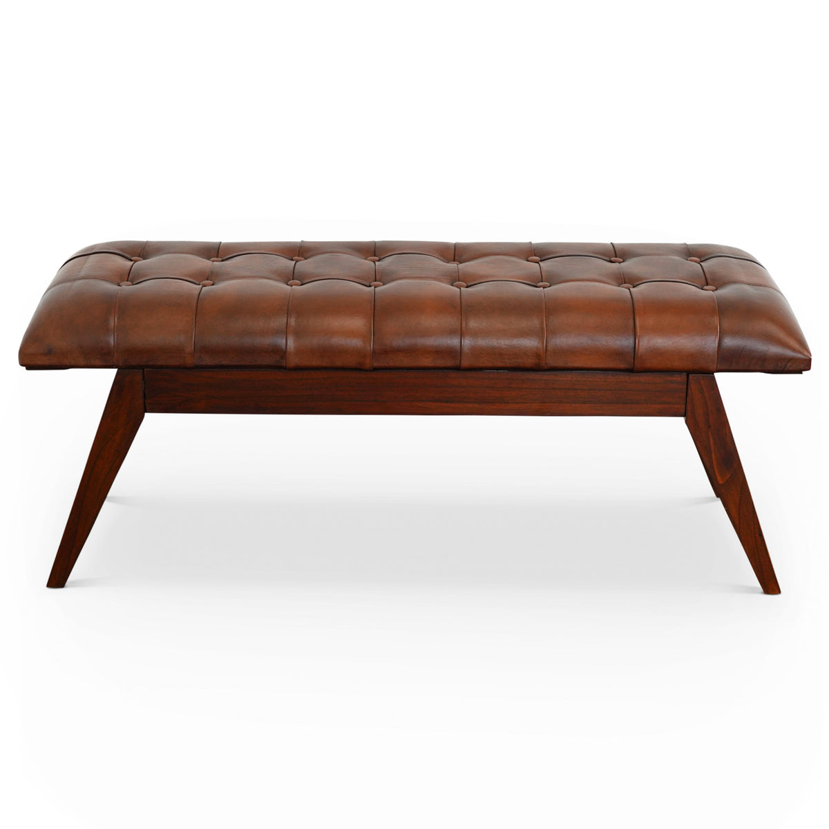 Niles Cognac Leather Bench