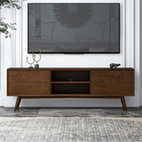 Noak Mid Century Modern Style Walnut Tv Stand Up To 72"