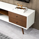 Noak Mid Century Modern Style White Tv Stand