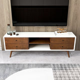 Noak Mid Century Modern Style White Tv Stand