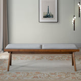 Kora Grey Fabric Bench