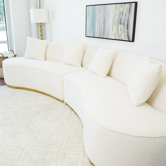 Otto Sofa Ivory Curvy Boucle