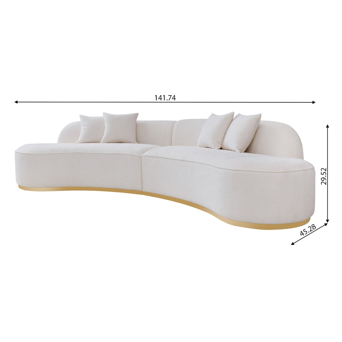 Otto Sofa Ivory Curvy Boucle