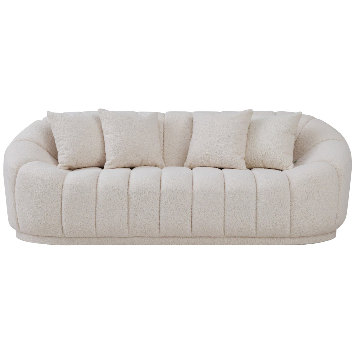 Forrester Sofa Modern Japandi Style Tight Back White Boucle