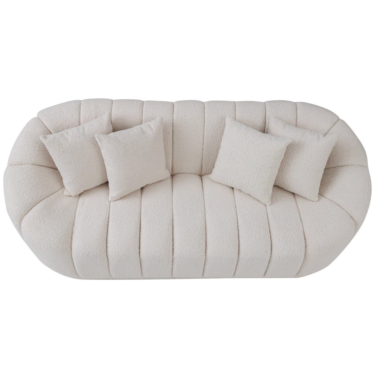 Forrester Sofa Modern Japandi Style Tight Back White Boucle