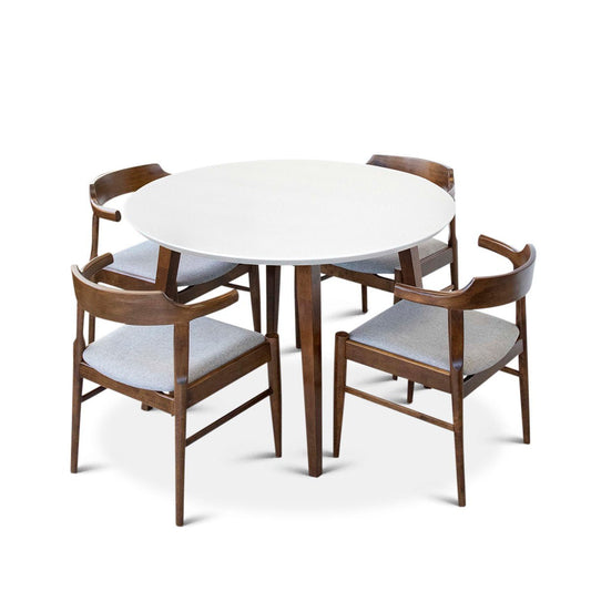 Palmer Dining Set With 4 Sterling Gray Dining Chairs