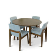 Palmer (Walnut) Dining Set With 4 Ohio (Light Grey) Dining Chairs