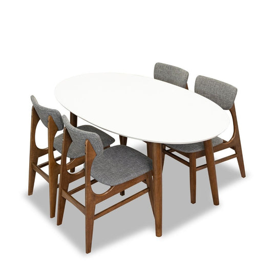 Rixos Dining Set With 4 Collins Dining Chairs (White)