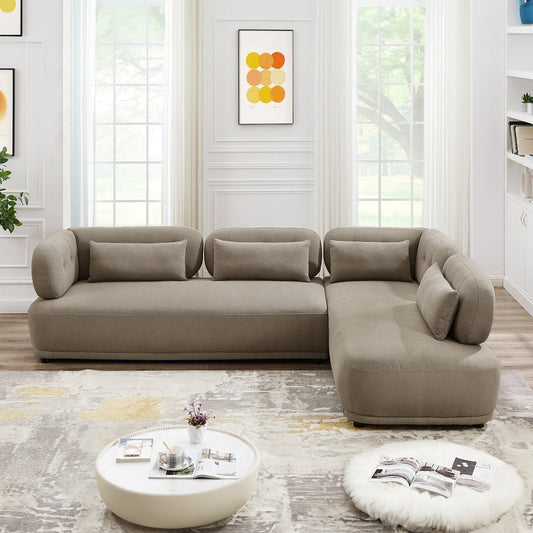 Richmond Right Facing Chaise Sectional Sofa (Mocha Boucle)