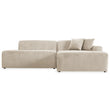 Dexter Cream Velvet Sectional Right Facing Chaise