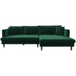 Delano Sectional Sofa (Green Velvet - Right Facing Chaise)