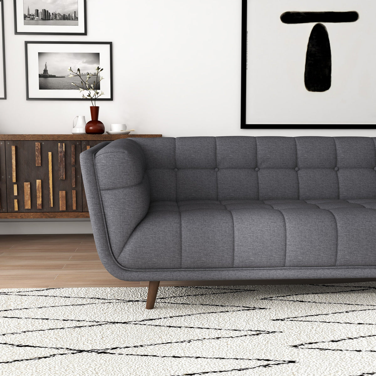 Kano Sectional Sofa (Dark Gray - Right Facing Chaise)