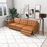 Louis Leather Electric Reclining Sofa (Tan - Right Recliner)