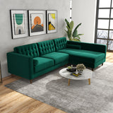 Olson Sectional Sofa (Green) Right Chaise