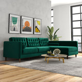 Olson Sectional Sofa (Green) Right Chaise