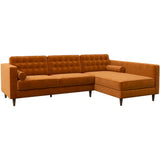 Olson Sectional Sofa Burnt Orange Velvet Right Chaise