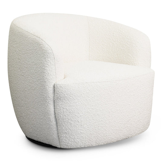 Rivet Swivel Chair (White Boucle)