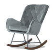 Sahara Gray Velvet Fabric Rocking Chair