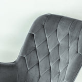 Sahara Gray Velvet Fabric Rocking Chair