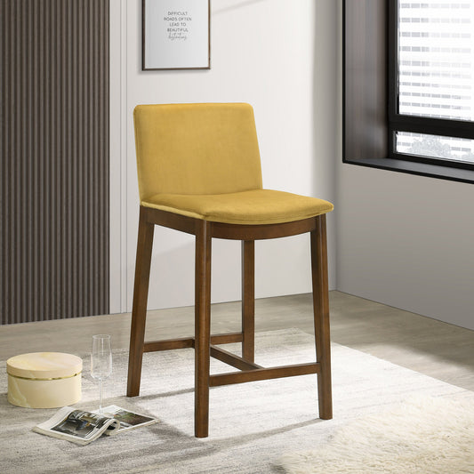 Sheldon Dark Yellow Velvet Counter Chair