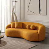 Drake Japandi Style Curvy Gold Boucle Sofa