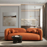 Donna Japandi Style Burnt Orange Boucle Sofa