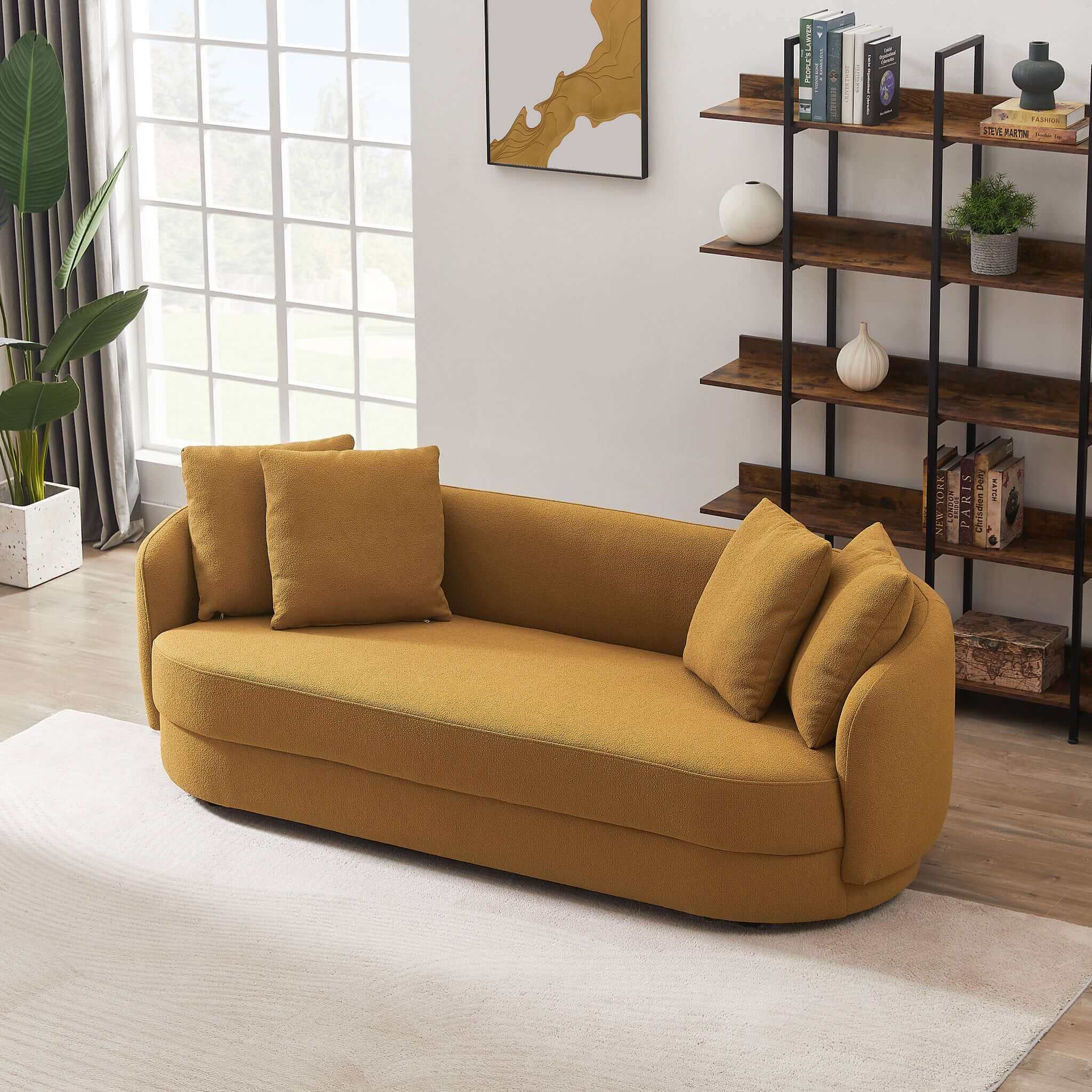 Dylan Modern Gold Boucle Sofa