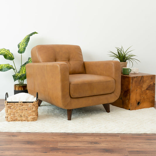 Cassie Lounge Chair (Tan - Leather)