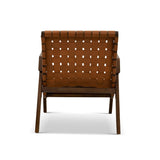 Dairi Genuine Leather Teak Armchair