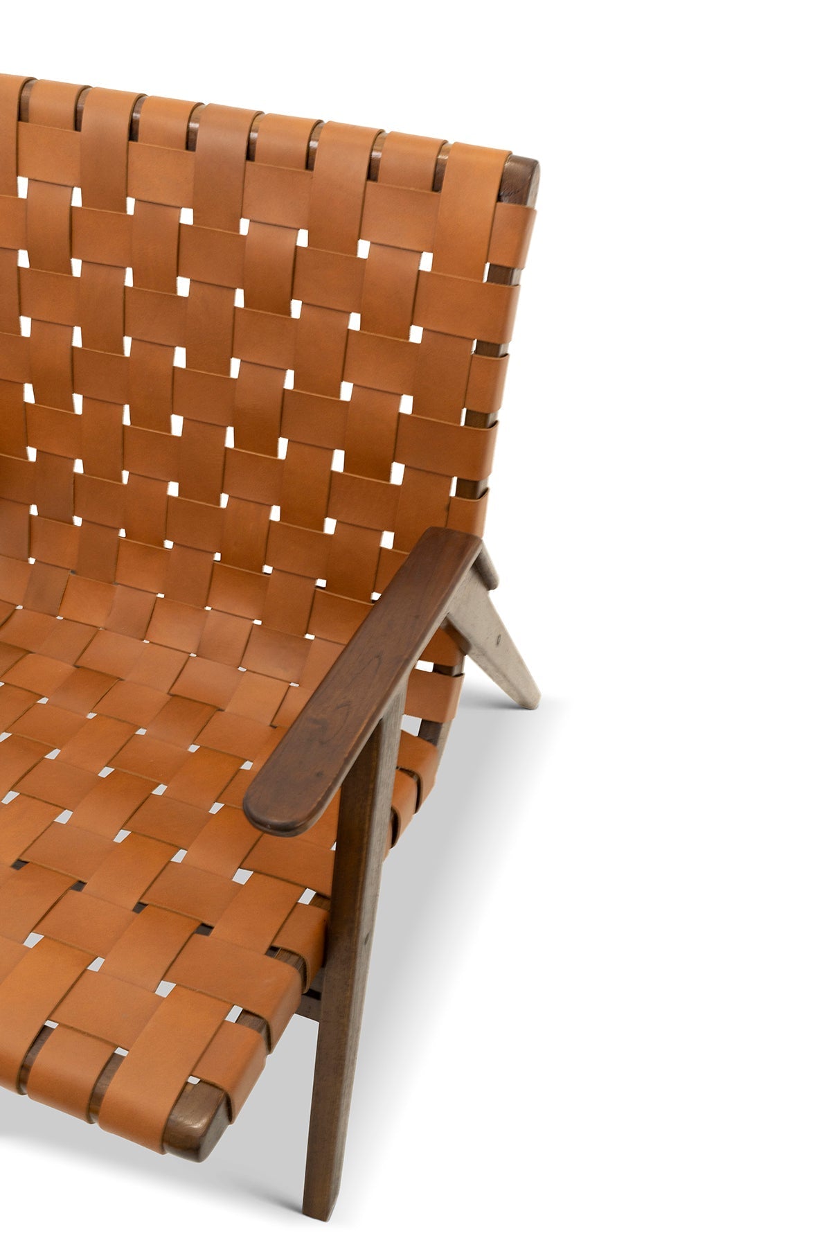 Dairi Genuine Leather Teak Armchair