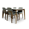 Selena Dining Set With 4 Ohio Dark Grey Dining Chairs (White)