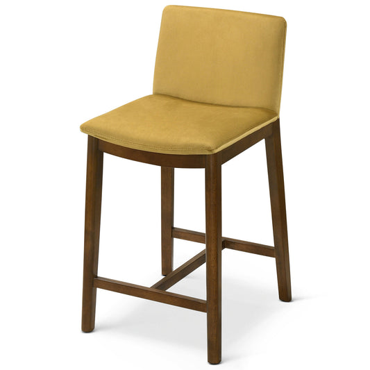 Sheldon Dark Yellow Velvet Counter Chair