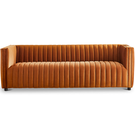 Sierra Burnt Orange Velvet Sofa