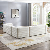 Soho Cream Boucle Corner Sofa With Ottoman