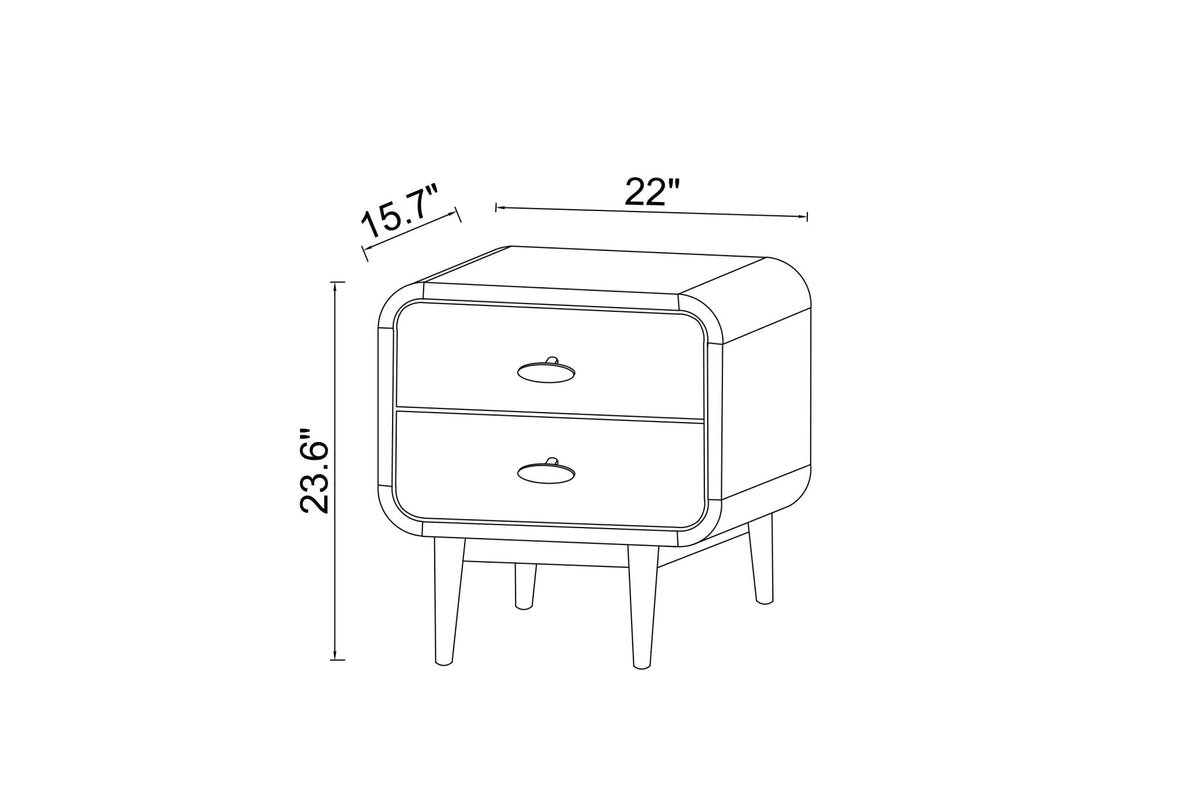 Stein Walnut Mid Century Modern Style Night Stand