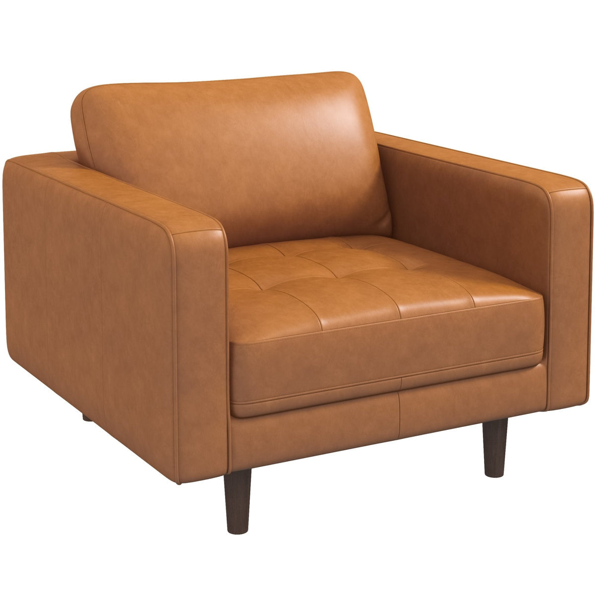 Tessa Leather Lounge Chair (Tan Leather)