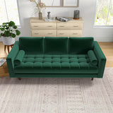 Tessa Dark Green Velvet Sofa 84"