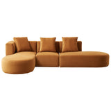 Ulsan Sectional Left Facing Chaise (Cognac Velvet)