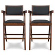 Athena Counter Chair In Black Vegan Leather