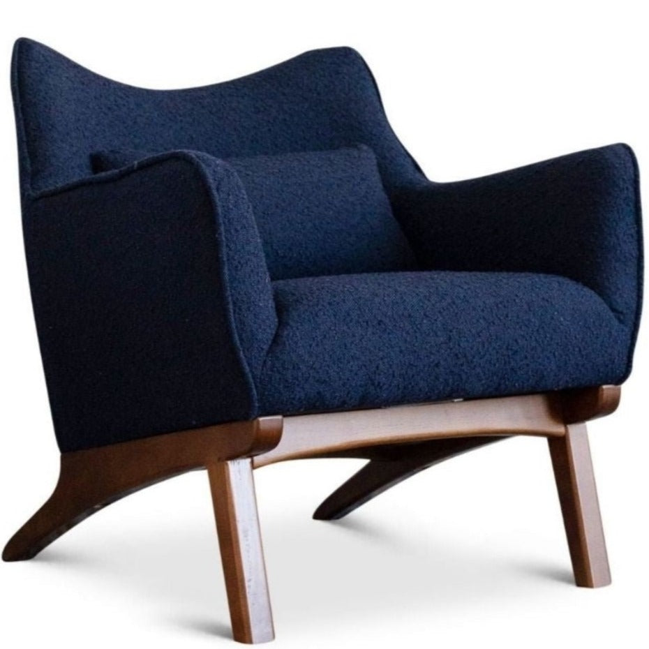 Casper Blue Boucle Lounge Chair