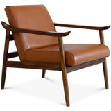 Mameda Leather Lounge Chair (Dark Tan)