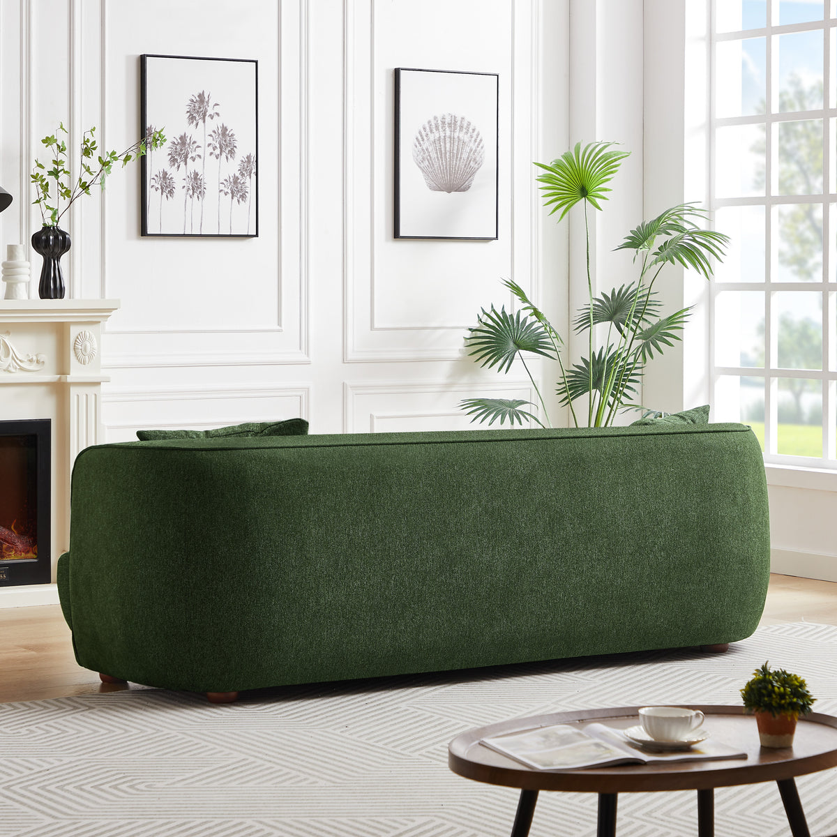 Venus Green Linen Sofa