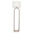 Vivid Brass Ring Base Floor Lamp with Large White Drum Shade