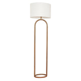 Vivid Brass Ring Base Floor Lamp with Large White Drum Shade