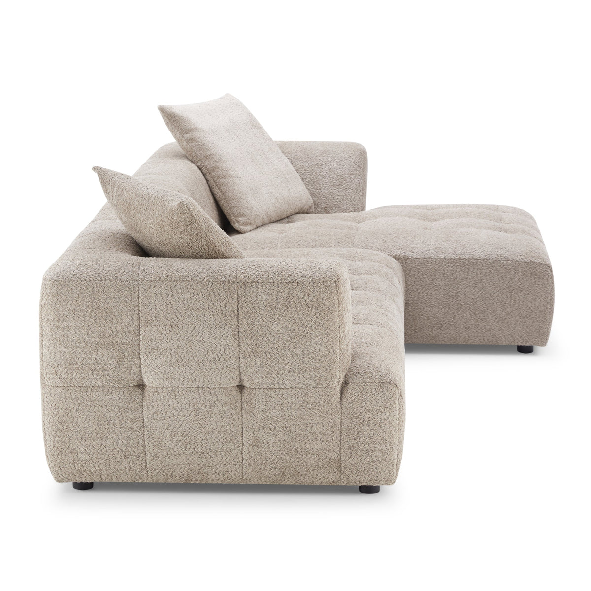 Wade Mocha Boucle L-Shaped Right Sectional Sofa