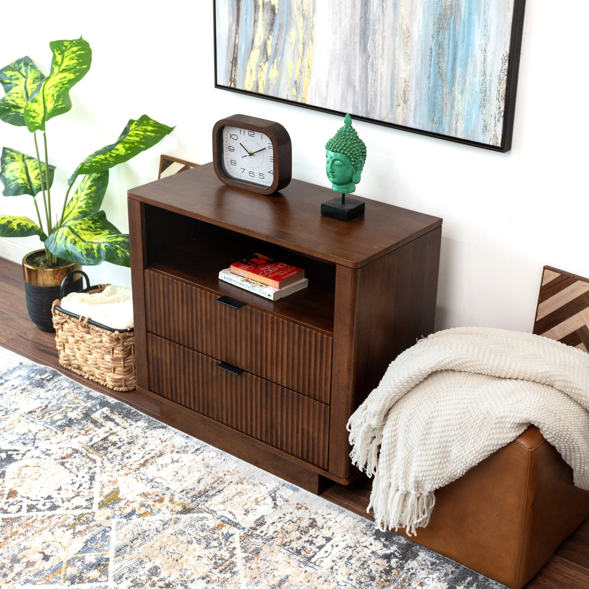 Webster 2 Drawers Nightstand Walnut