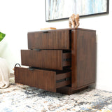 Webster 3 Drawers Walnut Nightstand